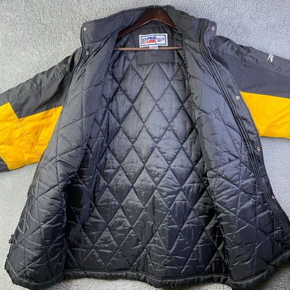 Steelers Proline Starter Jacket Reebok NFL insulated Jacket Parka Size XL - Picture 4 of 16